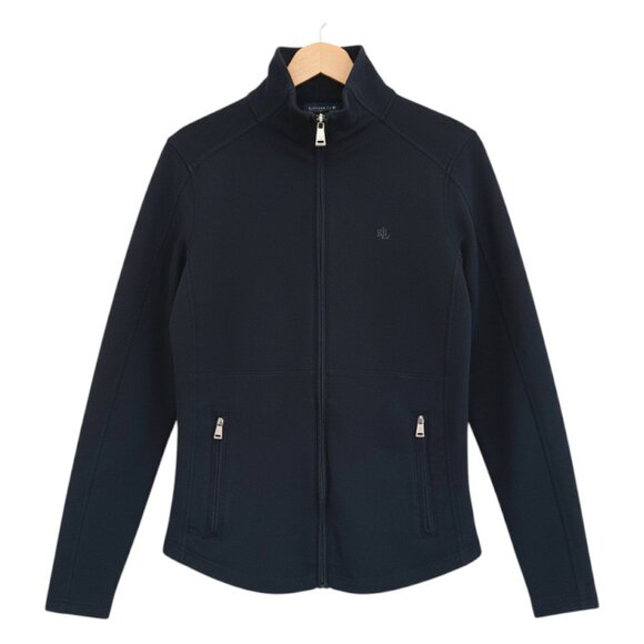 Lauren Ralph Lauren Zip-Up Jacket Navy Performance Activewear M - Picture 1 of 9